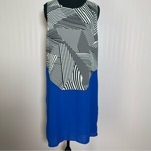 THML Anthropologie color block women’s small mini shift‎ dress sleeveless office